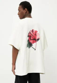 Won Hundred tricou din bumbac culoarea bej, uni, 3521-12074 imagine