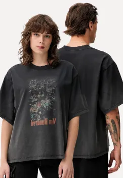 Won Hundred tricou din bumbac culoarea gri, cu imprimeu, 3767-12071 imagine