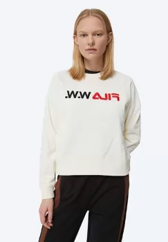 Wood Wood bluza Elena x FIla femei, culoarea alb, cu imprimeu 688375.N15-WHITE imagine