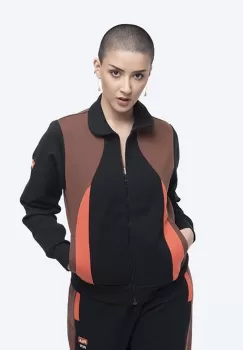 Wood Wood bluza Evonn x Fila femei, culoarea negru, modelator 688378.B028-BLACK imagine