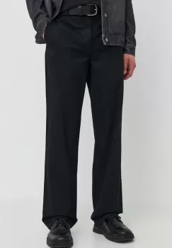 Wood Wood pantaloni Silas Classic barbati, culoarea negru, drept, 10001601.5252 imagine