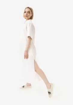 Wood Wood rochie din bumbac Audrey culoarea alb, midi, oversize 12211102.1172-OFFWHI imagine