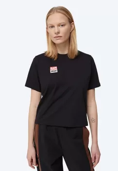 Wood Wood tricou din bumbac Steffi T-Shirt x Fila culoarea negru 688376.A296-BLACK imagine