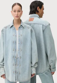 Y/Project geaca jeans EVERGREEN SNAP OFF DENIM SHIRT de tranzitie, 207SI001 imagine