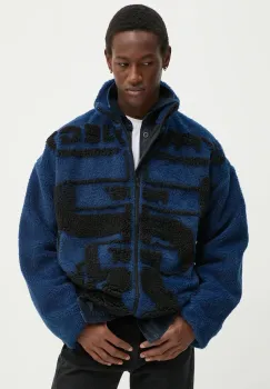 Y/Project geaca PARIS' BEST JACQUARD FLEECE JACKET barbati, culoarea bleumarin, de tranzitie, oversize, 209JA002 imagine
