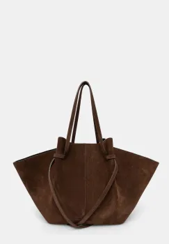 Yuzefi geanta de mana din piele intoarsa culoarea maro, YUZAW23-HB-LM-S004 imagine