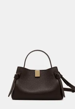 Yuzefi geanta de mana din piele intoarsa GYOZA culoarea maro, YUZCO-HB-MGZ-L038 imagine