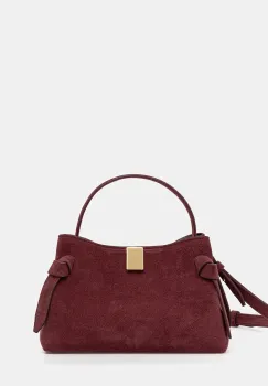 Yuzefi geanta de mana din piele intoarsa GYOZA MINI culoarea bordo, UZCO-HB-MGZ-S024 imagine