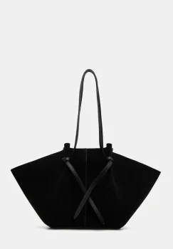 Yuzefi geanta de mana din piele intoarsa LARGE MOCHI culoarea negru, YUZCO-HB-LM-S011 imagine