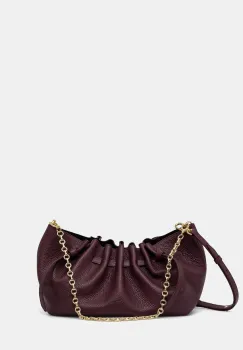 Yuzefi geanta de piele SCALLOP CLUTCH culoarea bordo, YUZRS25-HB-SCC-L049 imagine