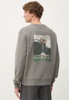 ZADIG&VOLTAIRE bluza barbati, culoarea gri, cu imprimeu, JMSS00251 imagine