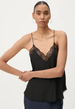 ZADIG&VOLTAIRE bluza de matase culoarea negru, cu imprimeu, WWCR00247 imagine
