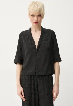 ZADIG&VOLTAIRE camasa de matase femei, culoarea negru, cu guler clasic, regular, WWSH02222 imagine