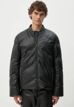 ZADIG&VOLTAIRE geaca de piele barbati, culoarea negru, de iarna, oversize, RMOW00110 imagine