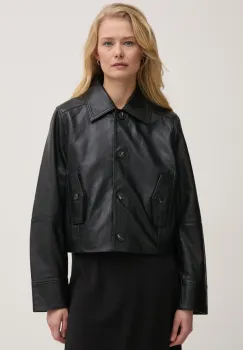 ZADIG&VOLTAIRE geaca de piele femei, culoarea negru, de tranzitie, RWOW01247 imagine