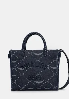 ZADIG&VOLTAIRE geanta ANGEL TOTE DENIM MONOGRAM imagine