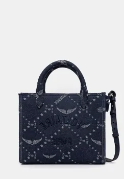 ZADIG&VOLTAIRE geanta ANGEL TOTE XS DENIM MONOGRAM imagine
