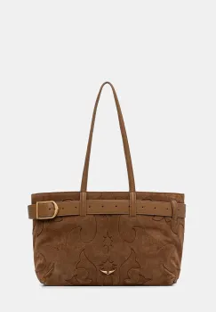 ZADIG&VOLTAIRE geanta de mana din piele intoarsa culoarea maro, LWBA03928 imagine