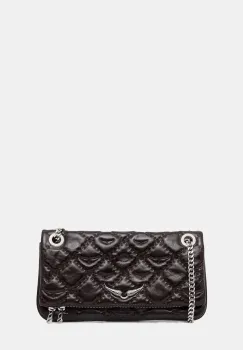 ZADIG&VOLTAIRE geanta de piele ROCK II VINTAGE MONOGRAM imagine