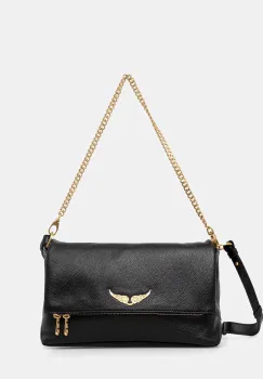 ZADIG&VOLTAIRE geanta de piele ROCKY II GRAINED LEATHER imagine