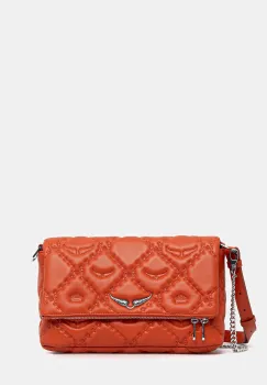 ZADIG&VOLTAIRE geanta de piele ROCKY II QUILTED MONOGRAM imagine