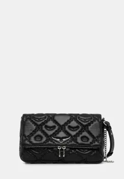 ZADIG&VOLTAIRE geanta de piele ROCKY II QUILTED MONOGRAM imagine