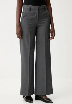 ZADIG&VOLTAIRE pantaloni culoarea gri, lat, high waist, WWPA01875 imagine