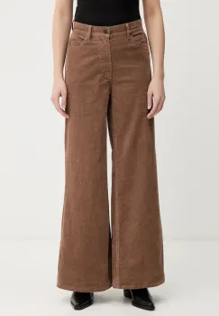 ZADIG&VOLTAIRE pantaloni de catifea cord culoarea maro, evazati, high waist, WWPA01872 imagine