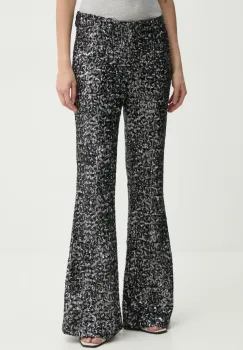 ZADIG&VOLTAIRE pantaloni femei, culoarea negru, evazati, high waist, WWPA00808 imagine