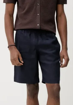 ZADIG&VOLTAIRE pantaloni scurti din in culoarea bleumarin, WMBS01061 imagine