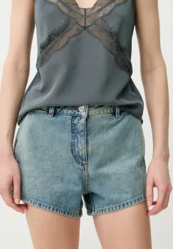 ZADIG&VOLTAIRE pantaloni scurti jeans femei, uni, medium waist, WWBS01157 imagine