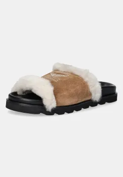 ZADIG&VOLTAIRE papuci din piele Teddy culoarea maro, SWCT02081 imagine