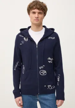 ZADIG&VOLTAIRE pulover de lana barbati, culoarea albastru marin, KMCA01259 imagine