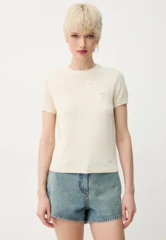 ZADIG&VOLTAIRE pulover din amestec de matase femei, culoarea bej, light, KWSW02691 imagine