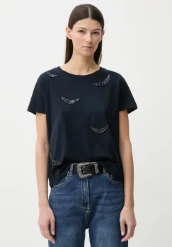 ZADIG&VOLTAIRE tricou din bumbac culoarea bleumarin, JWTS02821 imagine