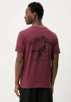 ZADIG&VOLTAIRE tricou din bumbac culoarea bordo, cu imprimeu, JMTS01741 imagine