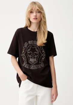 ZADIG&VOLTAIRE tricou din bumbac culoarea maro, JWTS02845 imagine