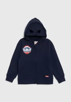 zippy hanorac de bumbac pentru copii culoarea albastru marin, cu gluga, cu imprimeu imagine