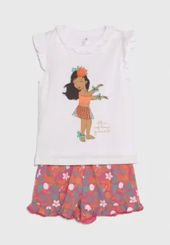zippy pijamale de bumbac pentru copii culoarea alb, modelator imagine