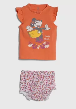 zippy pijamale din bumbac pentru bebelusi culoarea portocaliu, cu imprimeu imagine