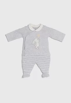 zippy pijamale pentru bebelusi culoarea gri, cu imprimeu imagine
