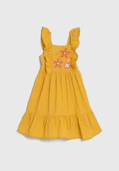 zippy rochie cu amestec de in pentru copii culoarea galben, mini, evazati imagine