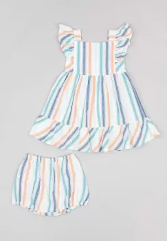 zippy rochie din bumbac pentru bebelusi culoarea verde, mini, evazati imagine