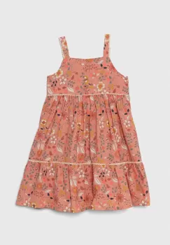 zippy rochie din bumbac pentru copii culoarea portocaliu, midi, evazati imagine