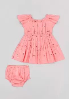 zippy rochie din bumbac pentru copii culoarea roz, mini, evazati imagine