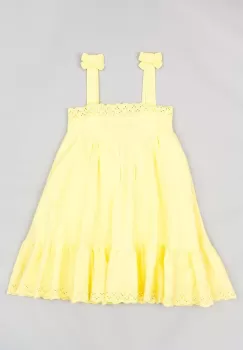 zippy rochie fete culoarea galben, midi, oversize imagine