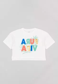 zippy tricou de bumbac pentru copii culoarea alb imagine