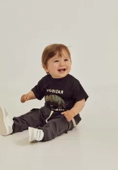 zippy tricou de bumbac pentru copii culoarea gri, cu imprimeu imagine
