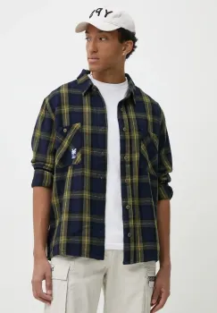 Zoo York camasa din bumbac barbati, culoarea albastru marin, cu guler clasic, regular, 60230001 imagine