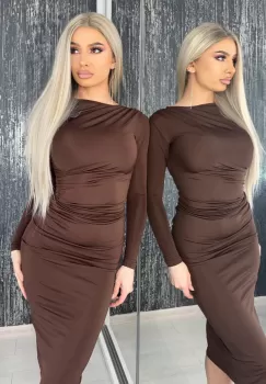 Rochie Midi Beige imagine